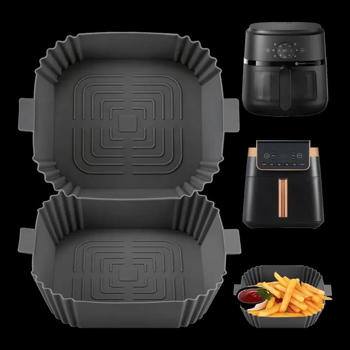 2 Stück Airfryer Silikonform Zubehör für 4,7L-6,5L Heißluftfritteuse
