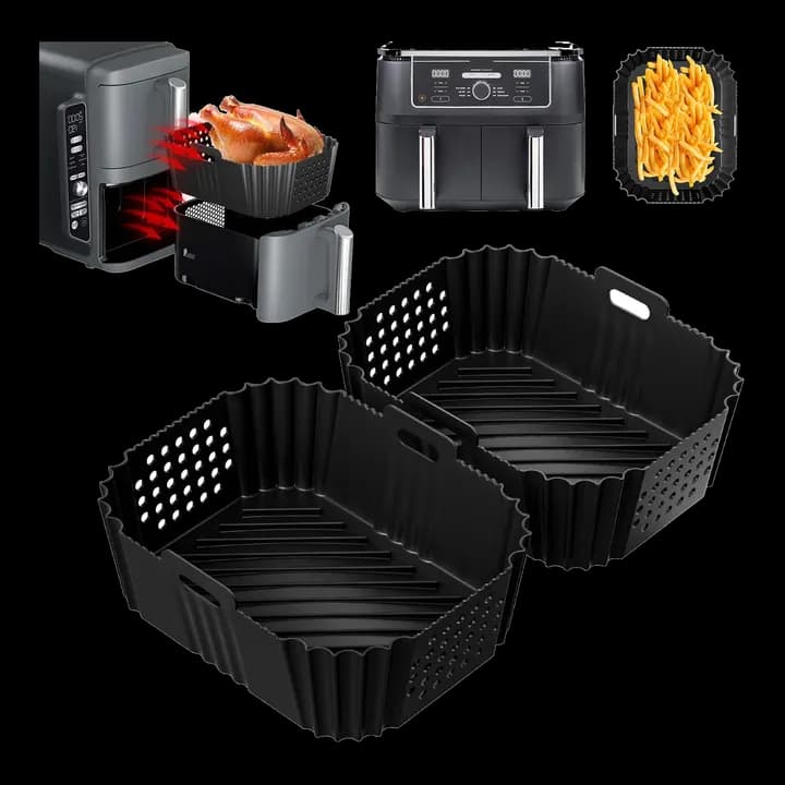 2 Stück Silikonform Airfryer Zubehör für Ninja 9.5L Double Stack XL SL400EU