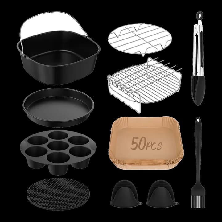11-Teiliges Mit COSORI Turboblaze Zubehör 6L Airfryer XXL 5,5L 6,4L,BPA-frei COSORI Turbo Tower Pro Smart 10,8L Double Stack Heißluftfritteuse Zubehör für Philips Airfryer XXL,Ninja MAX PRO AF180EU