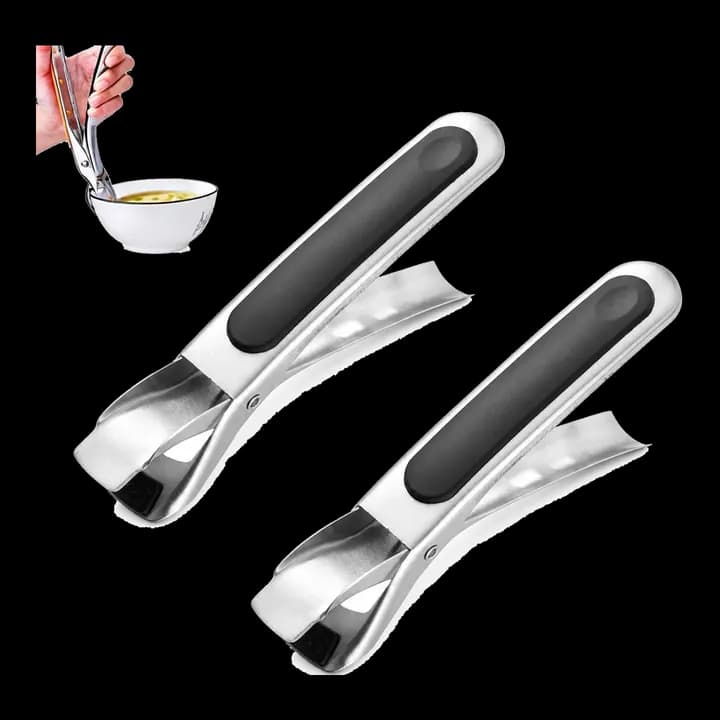 2 Stück Airfryer Zange, Zange für Heißluftfritteuse, Rutschfeste Ofenzange aus Edelstahl, Rutschfeste Geschirrzang, Hitzebeständiger Schüsselgreifer als Verbrühschutzclip für Heißluftfritteuse