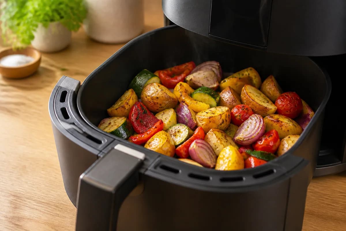 Buntes Airfryer-Ofengemüse